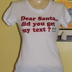 NWT LOVE ROCKS JUNIORS DEAR SANTA SHIRT LARGE